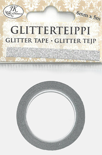 Glitter tape 6mm x 5m silver