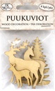 Wood decorations Deer and spruce 4pcs
