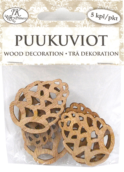 Wood decorations Pinecone 5pcs