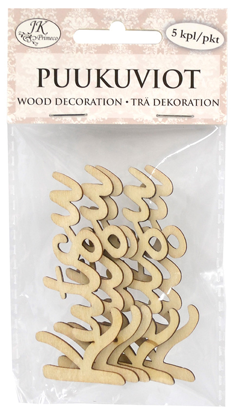 Wood decorations Kutsu 5pcs
