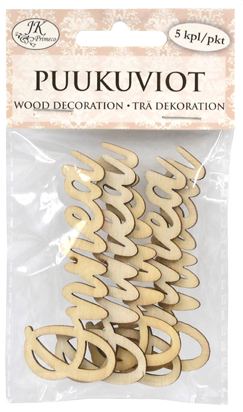 Wood decorations Onnea 5pcs