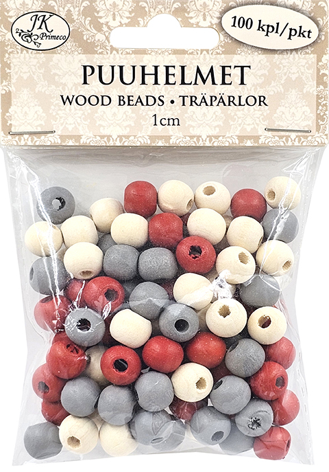 Wood beads 1cm Christmas assortment 100pcs