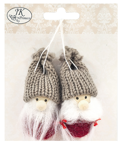 Decorative Santa clauses red/grey 2 2pcs