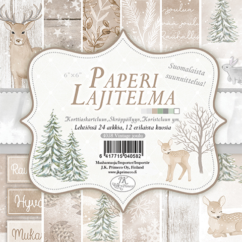 Paperilajitelma 6x6 Vintage joulu