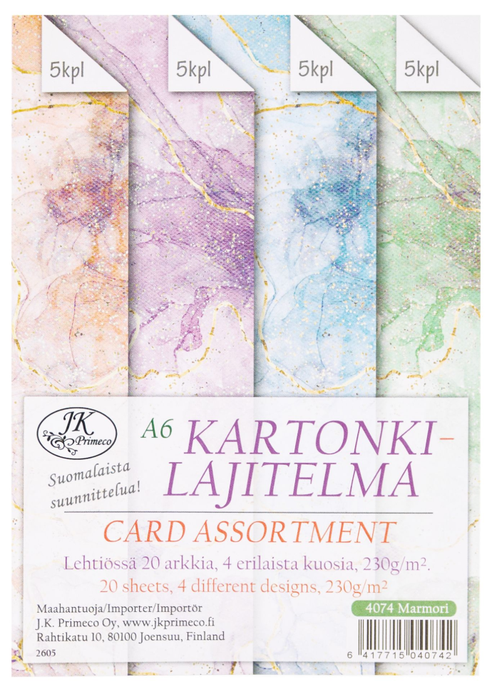 Card assortment A6 Marble 20pcs