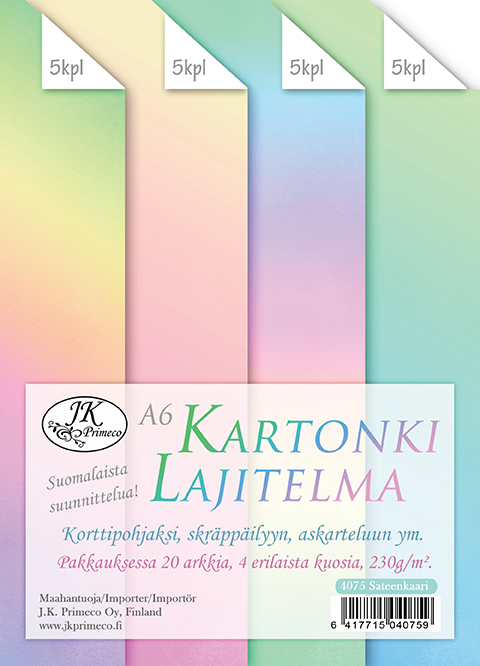 Card assortment A6 Rainbow 20pcs