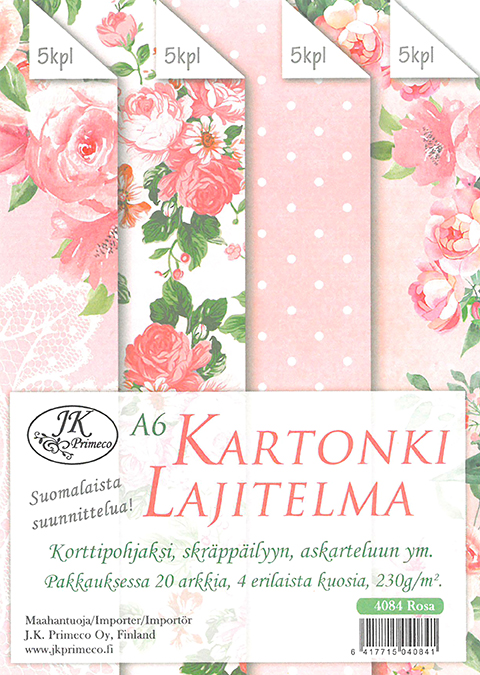 Card assortment A6 Rosa 20pcs