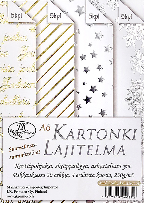 Card assortment A6 Joulu kulta/hopeafolio 20pcs