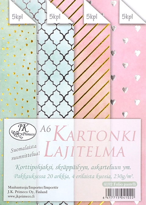 Card assortment A6 Foil pastel 20pcs