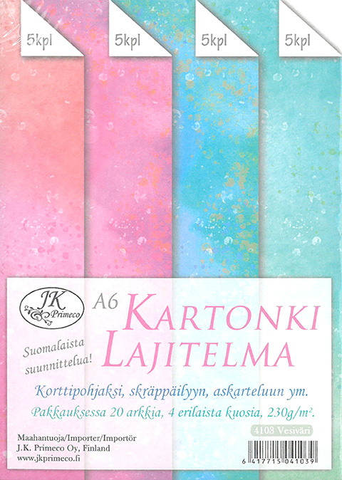 Card assortment A6 Watercolor 20pcs