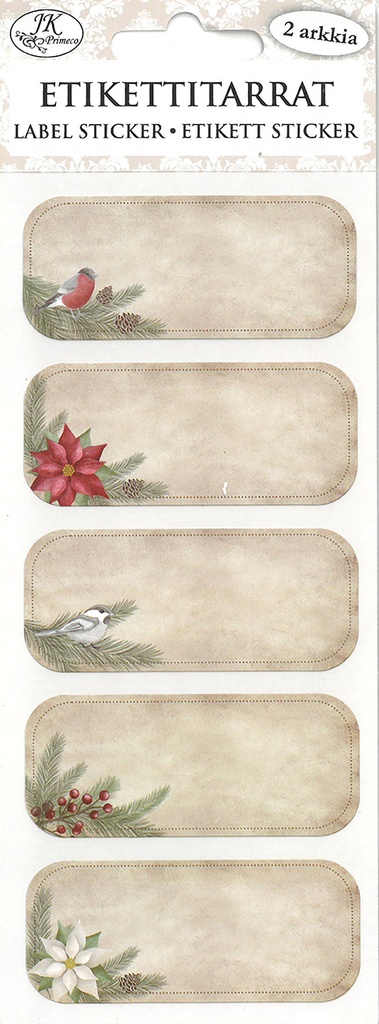 Etikettitarra kapea Vintage natur 2ark