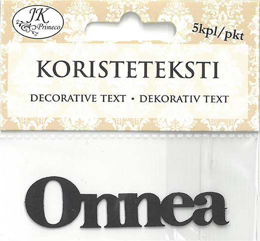 Decorative text Onnea musta 5pcs