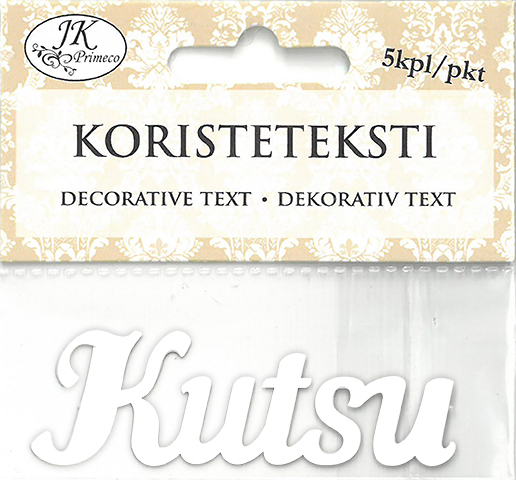 Decorative text Kutsu valkoinen 5pcs