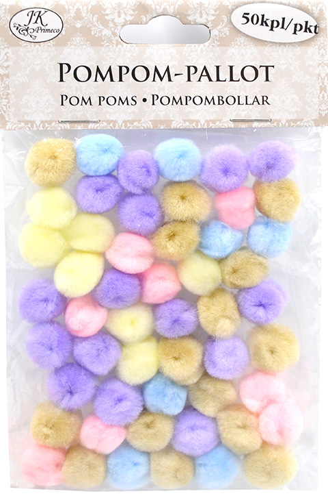 Pom poms pastel 50pcs