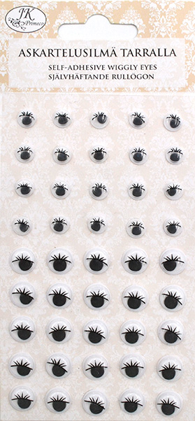 Googly eye with lashes, self-adhesive 45pcs