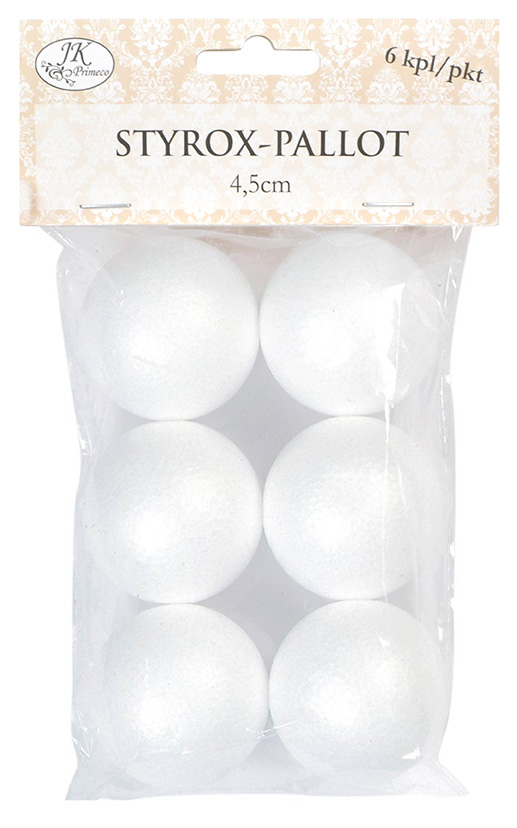 Styrofoam balls 4.5cm 6pcs