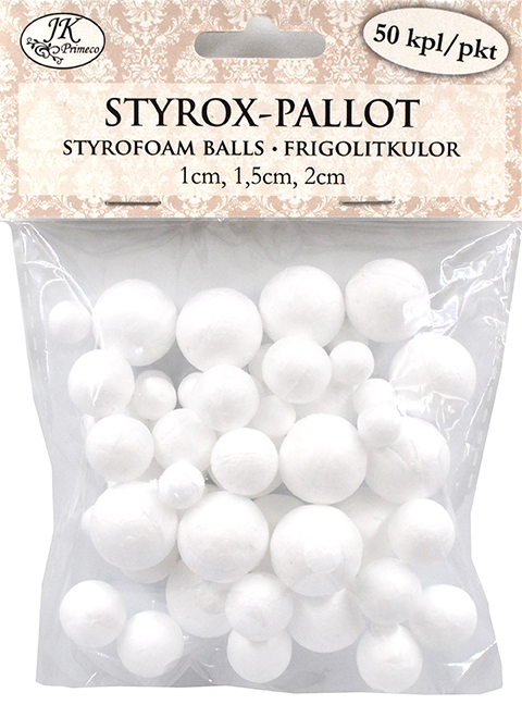 Styrofoam ball assortment 50pcs