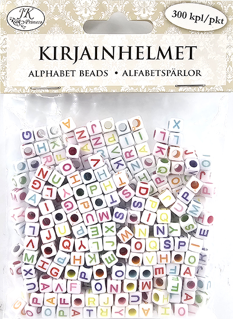 Kirjainhelmet värilajitelma 300kpl