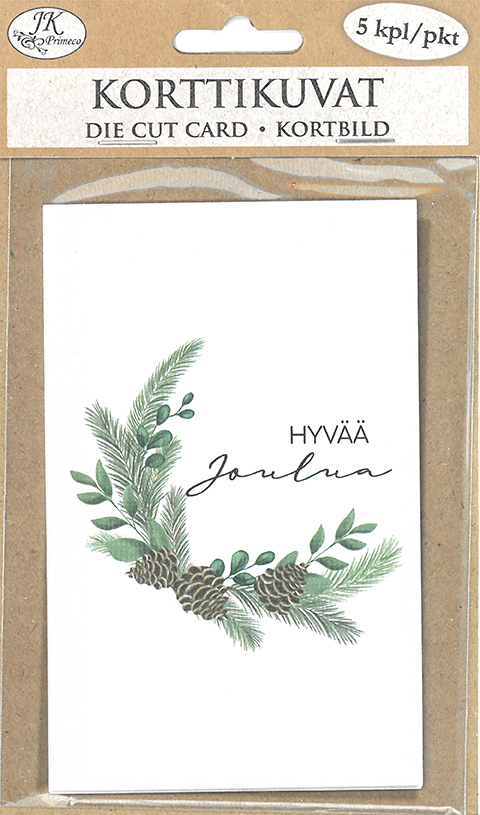 Die cut card Lumo Kuura havukranssi 5pcs