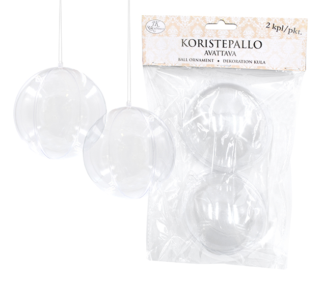 Ball ornament 9cm 2pcs