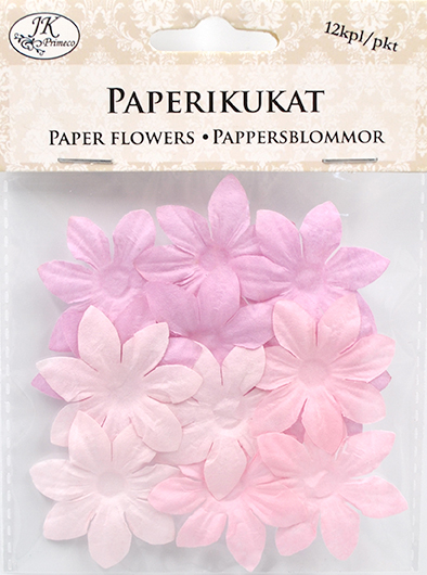Paper flowers big pastel 12pcs