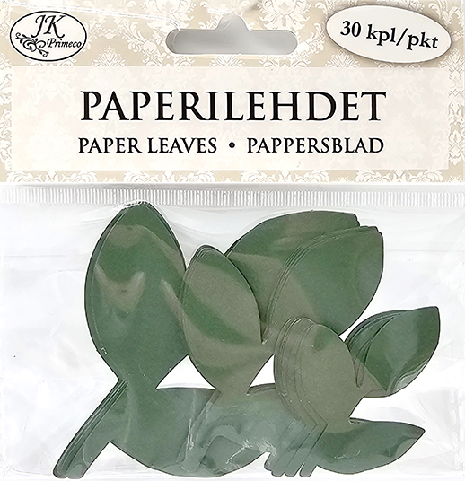 Paper leaves green assortment 30pcs