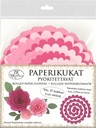 Rolled paper flowers pink 27pcs
