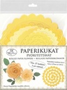 Rolled paper flowers yellow 27pcs