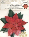 Felt flowers Poinsettia red 5pcs