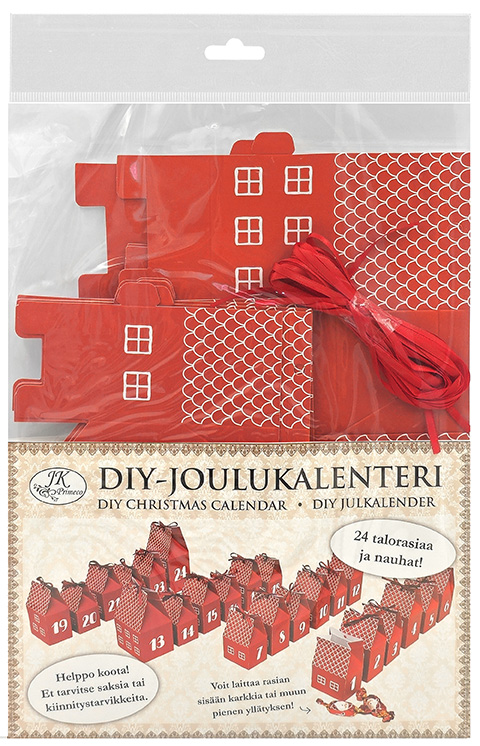 DIY Christmas calendar Houses red