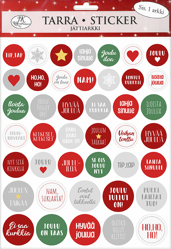 Giant sticker Joulutekstit punavihreä