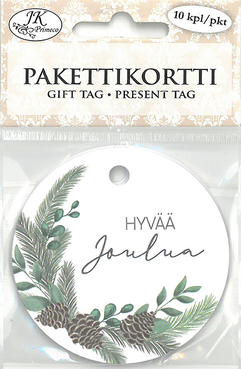 Gift tag pyöreä Havu 10pcs