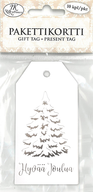 Gift tag Jouluteksti hopeafolio 10pcs