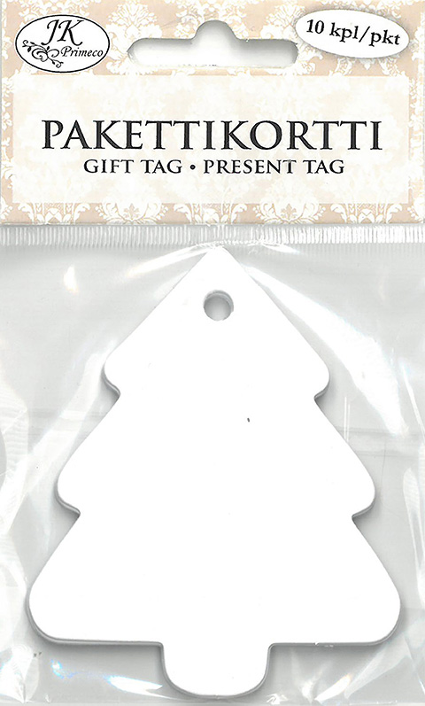 Gift tag Spruce white 10pcs