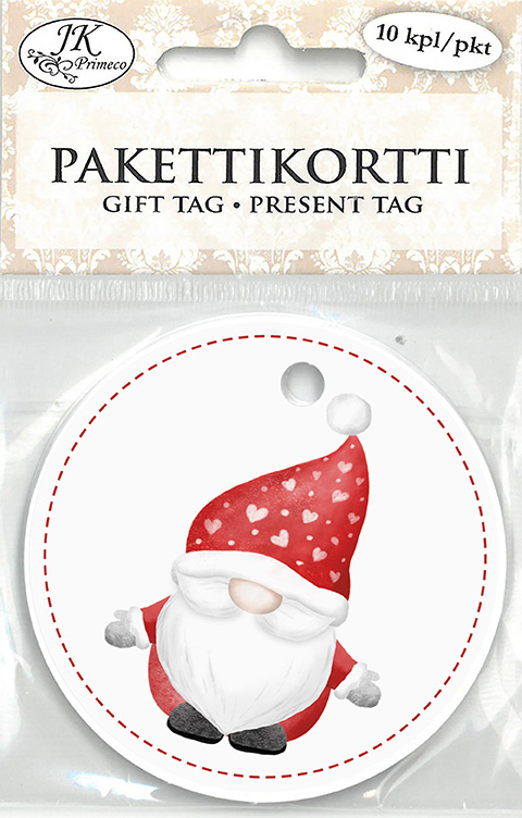 Gift tag round Santa Claus 10pcs