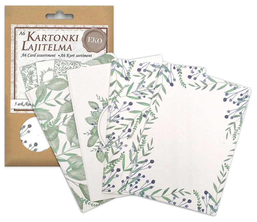 Eco card assortment A6 Leaves 20pcs