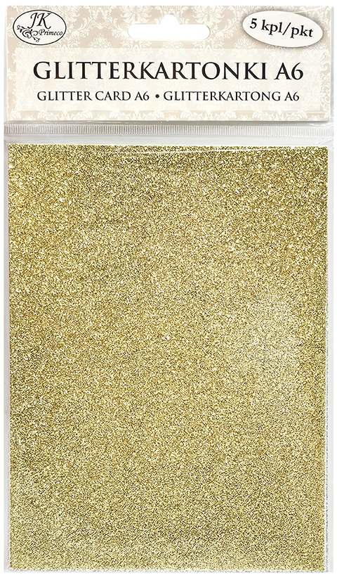 Glitter card A6 gold 5pcs