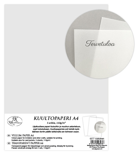 Vellum paper A4 white 5pcs