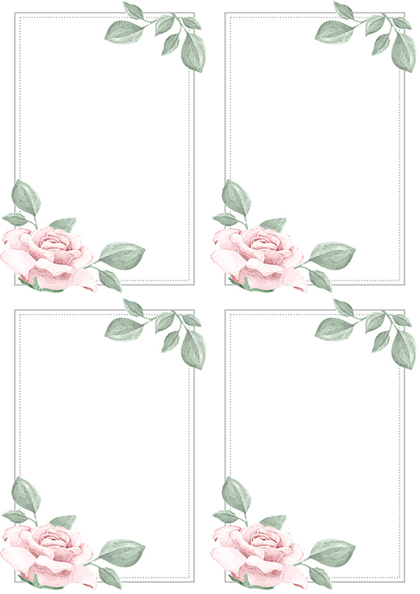 Decorative paper A4 Rosa 5pcs