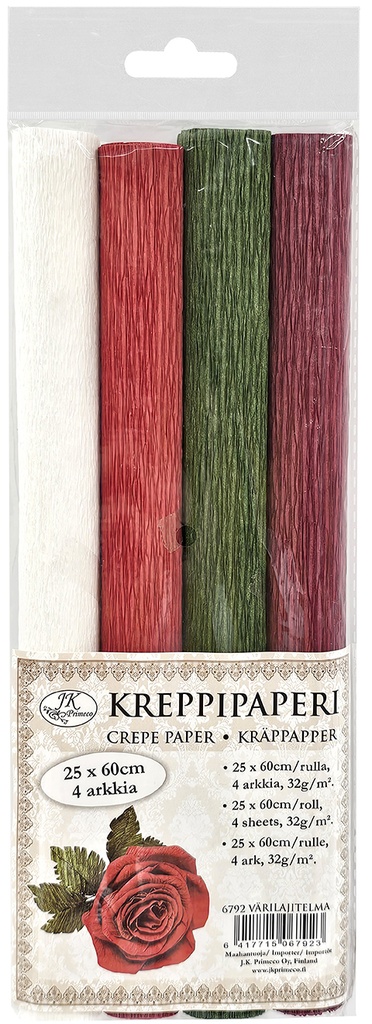 Crepe paper color assortment 4 rolls