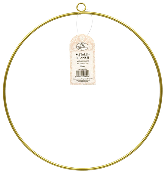 Metal wreath 25cm ring gold