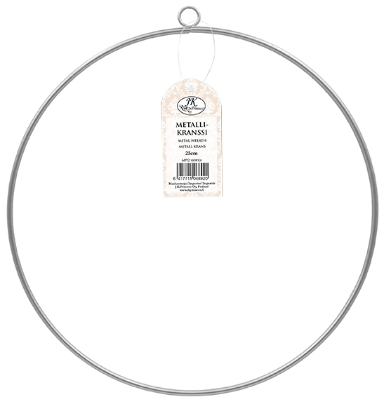 Metal wreath 25cm ring silver