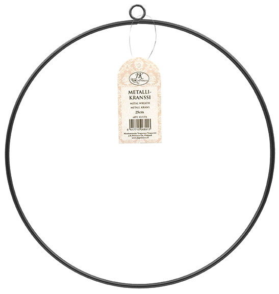 Metal wreath 25cm ring black