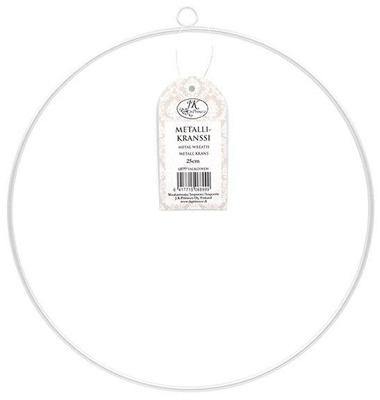 Metal wreath 25cm ring white