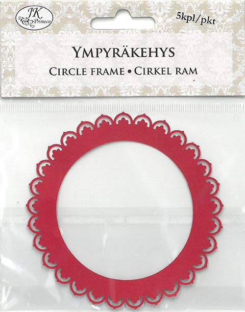 Circle frame lace red 5pcs