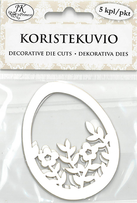 Decorative die cut egg white 5pcs