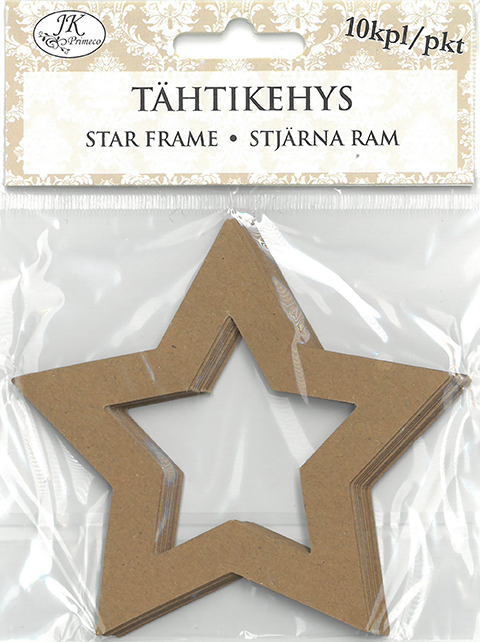 Star frame recycled brown 10pcs
