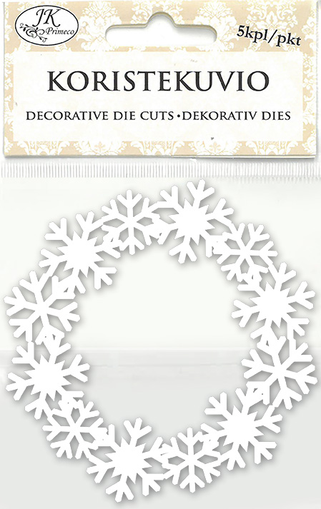Decorative die cut Snowflake wreath white 5pcs