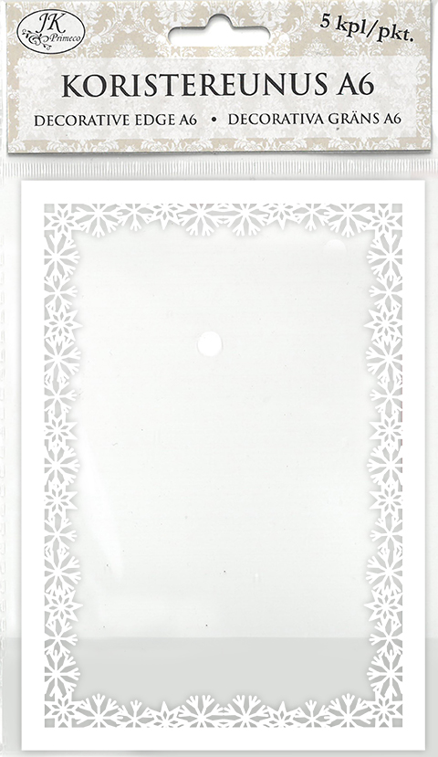 Decorative edge A6 Snowflake white 5pcs