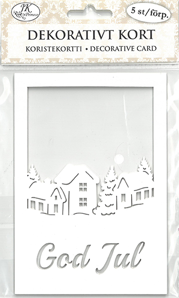 Decorative card God Jul vit 5pcs